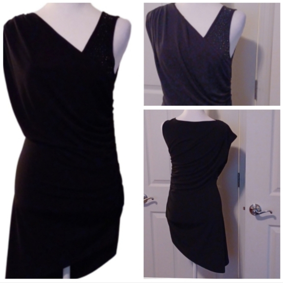 🌺Cache Blue Asymmetrical Ruched Dress - Picture 1 of 12